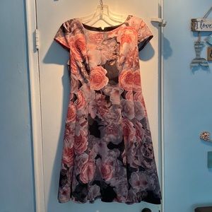 Betsey Johnson floral pink and black dress